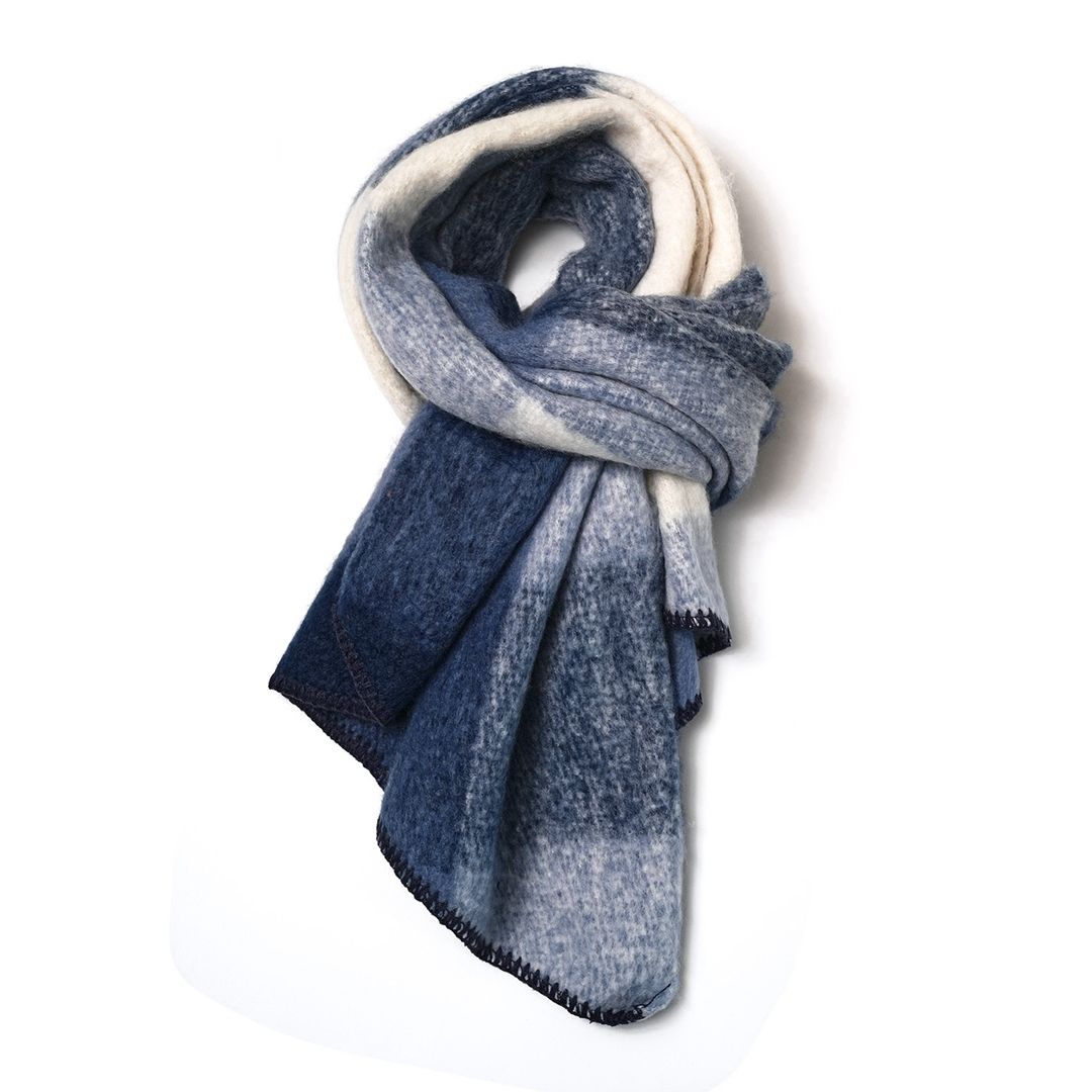 Fabulous Gifts Fashion Tartan Angled Scarf Denim by Weirs of Baggot Street