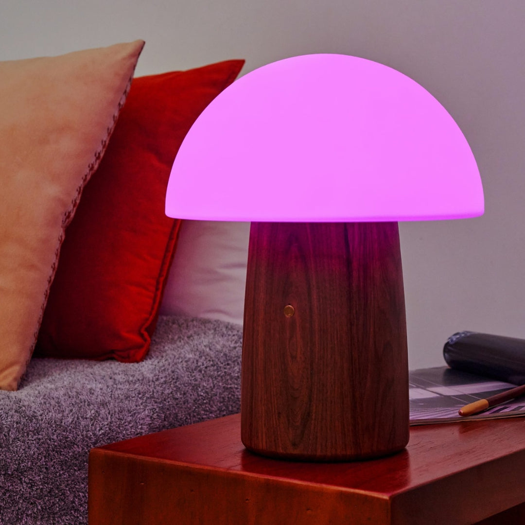 Fabulous Gifts Gingko Design Large Alice Mushroom Lamp Walnut by Weirs of Baggot Street