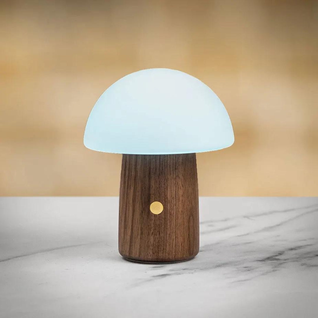 Fabulous Gifts Gingko Design Mini Alice Mushroom Lamp Walnut by Weirs of Baggot Street