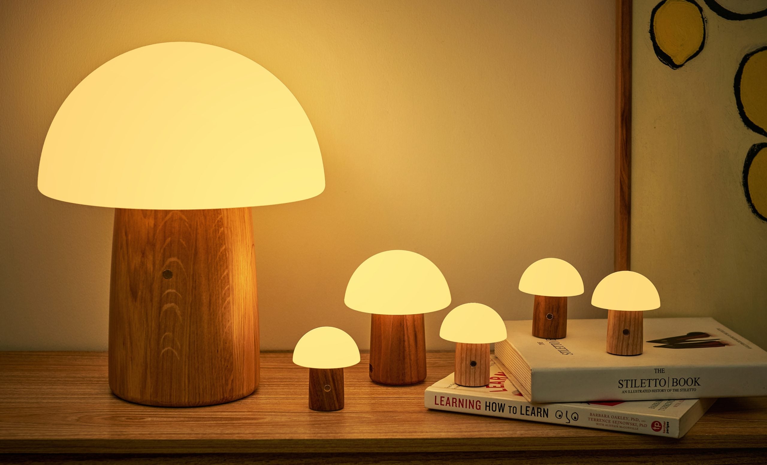 Fabulous Gifts Gingko Design Super Mini Alice Mushroom Lamp Walnut by Weirs of Baggot Street