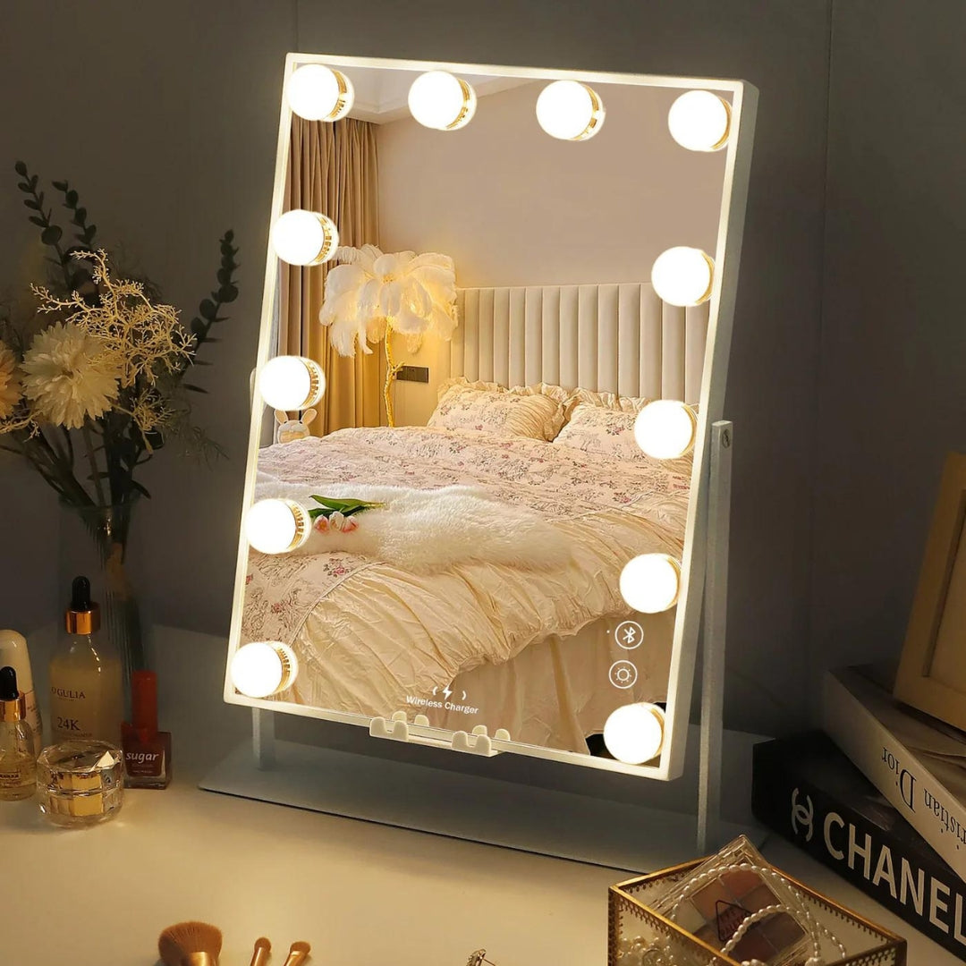 Fabulous Gifts Hathaway Hollywood Slim Vanity Mirror - 12 Dimmable LED Bulbs by Weirs of Baggot Street