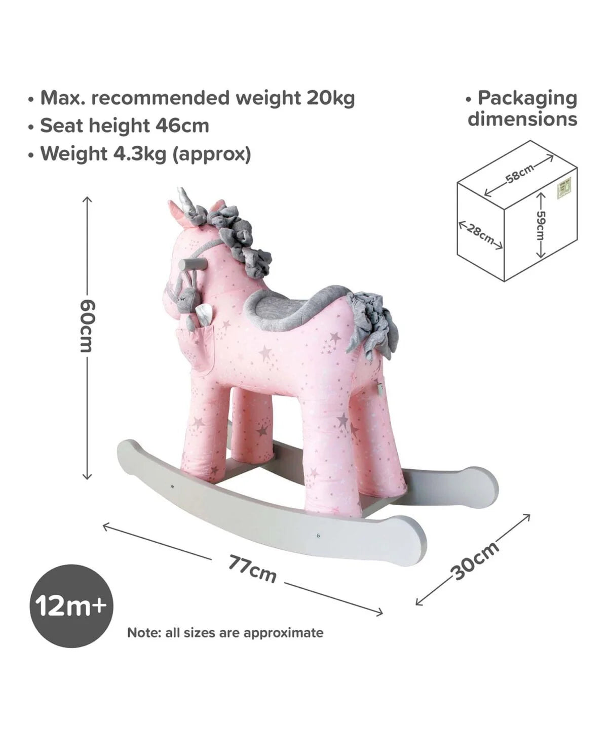 Fabulous Gifts Little Bird Told Me Celeste & Fae Rocking Unicorn Ride On Toy (9m+) by Weirs of Baggot Street