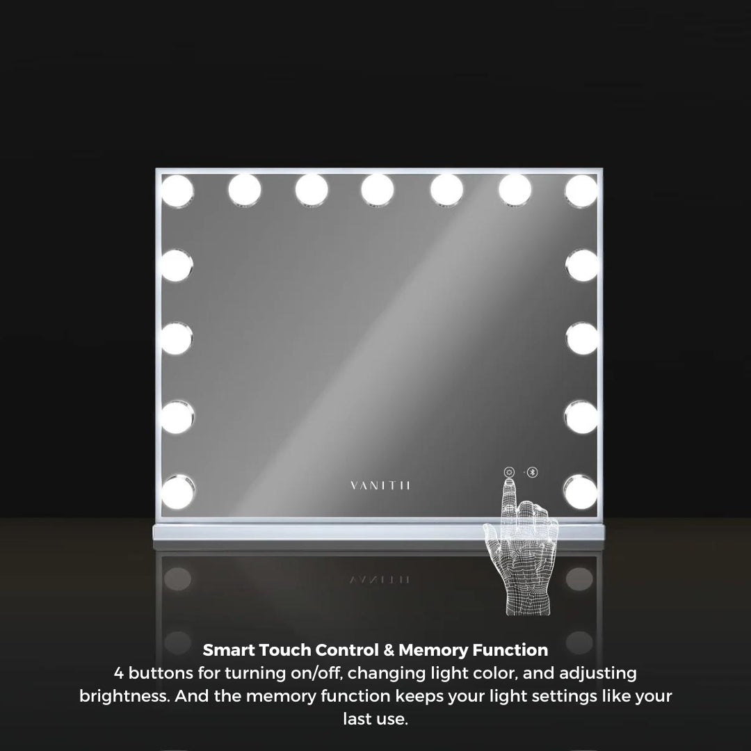 Fabulous Gifts Mary Hollywood Vanity Mirror with Bluetooth XXL - 15 Dimmable LED Bulbs by Weirs of Baggot Street