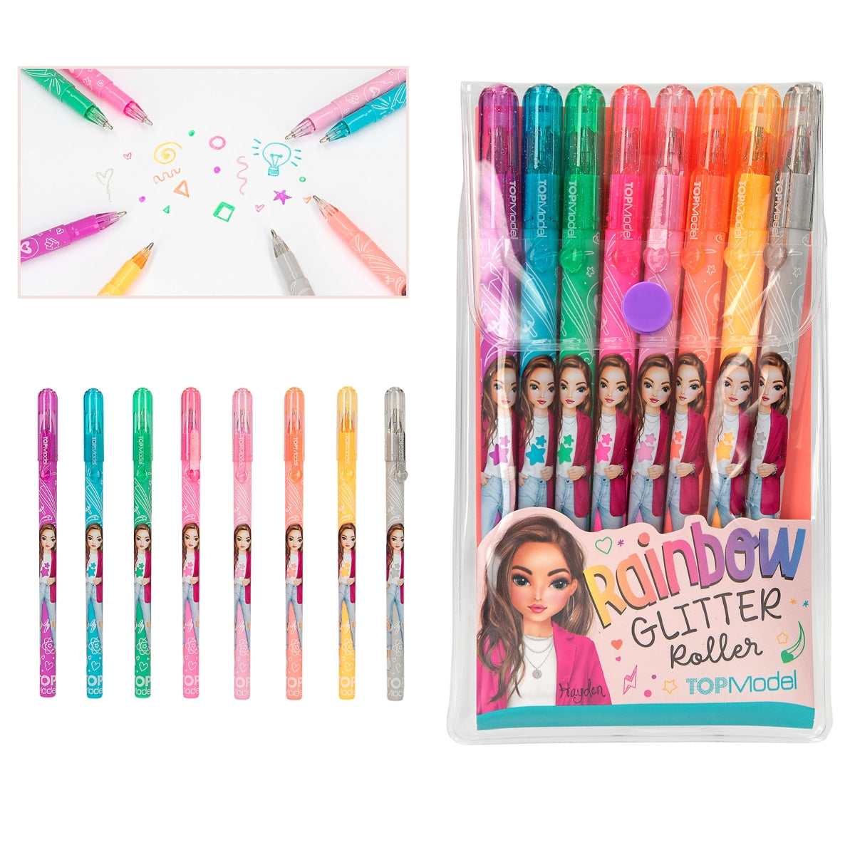 Fabulous Gifts TOPModel Rainbow Glitter Gel Pen Set by Weirs of Baggot Street