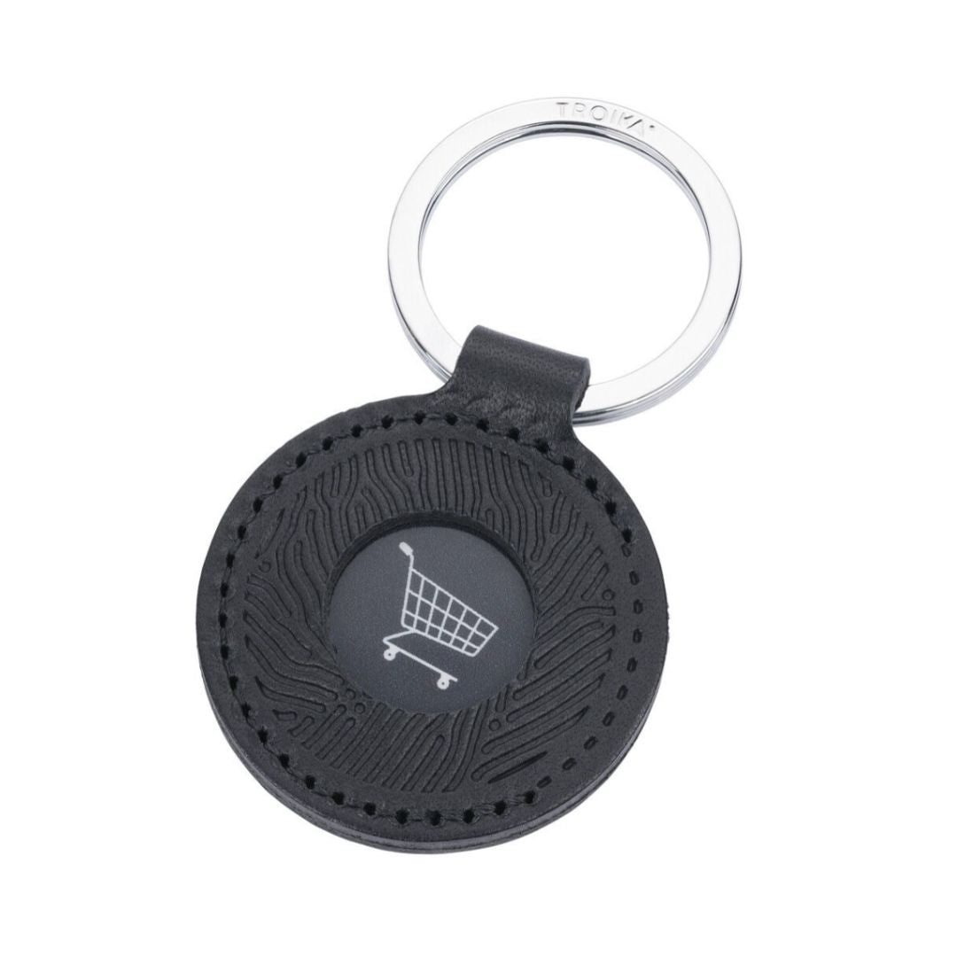 Fabulous Gifts Troika Italian Leather Black Shopping Trolley Coin by Weirs of Baggot Street