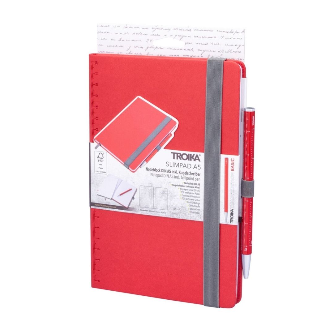 Fabulous Gifts Troika Notepad A5 Construction Pen Red by Weirs of Baggot Street