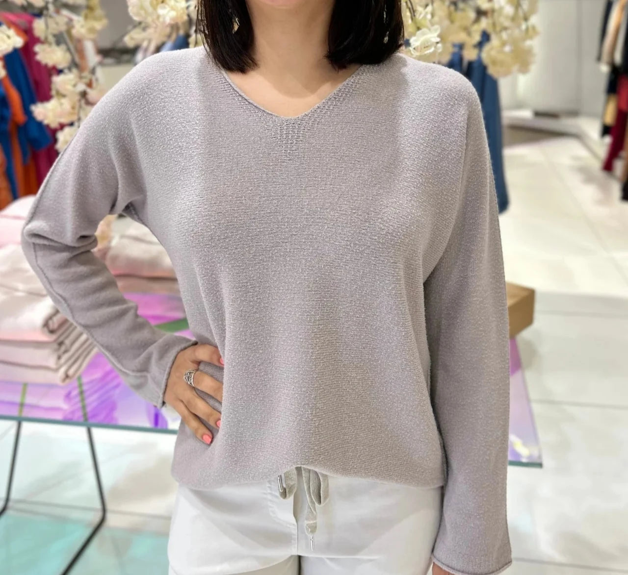 Fabulous Gifts V-Neck Knit Taupe by Weirs of Baggot Street4