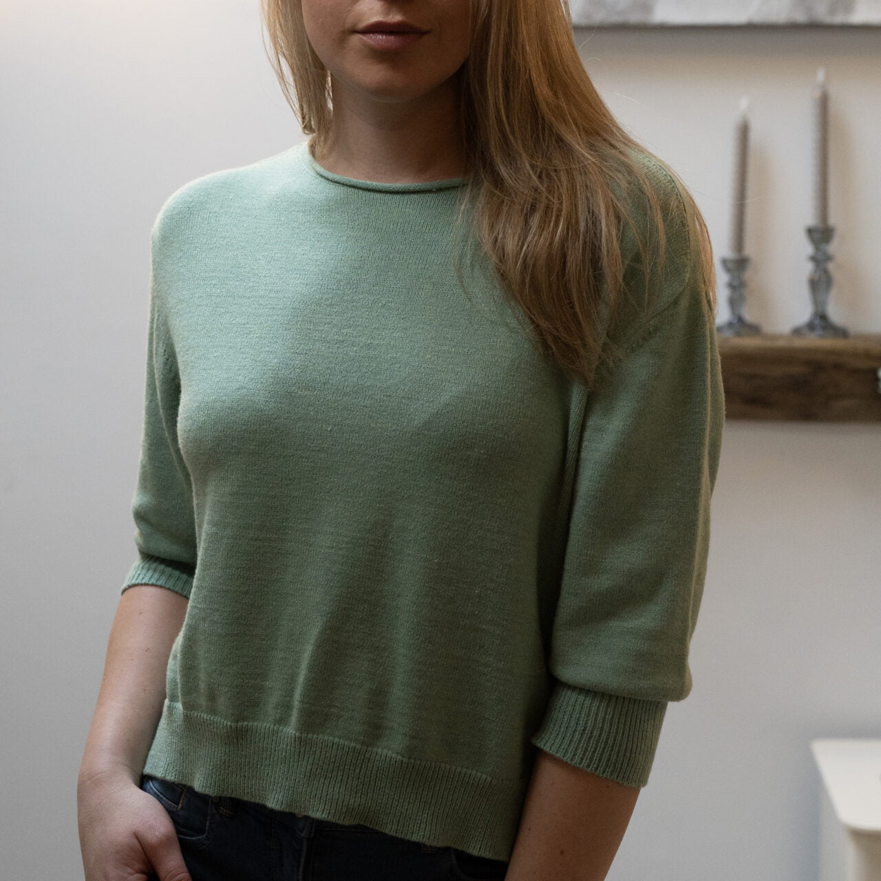 Fabulous Gifts Womens Accessories Spring Jumper Moss 3 Quarter Sleeve by Weirs of Baggot Street