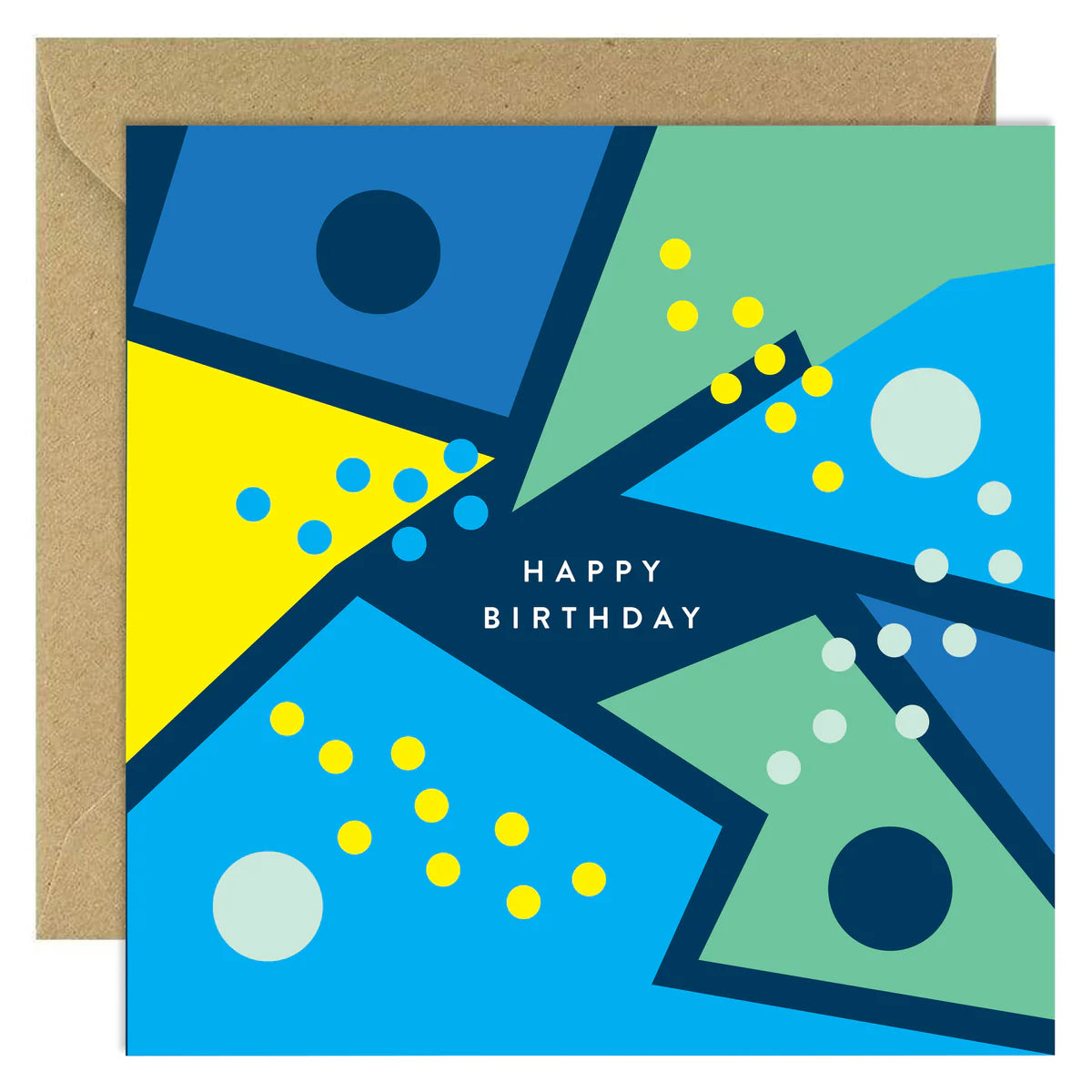 Fabulous Irish Made Greeting Cards Bold Bunny Happy Birthday Blue Geo by Weirs of Baggot Street