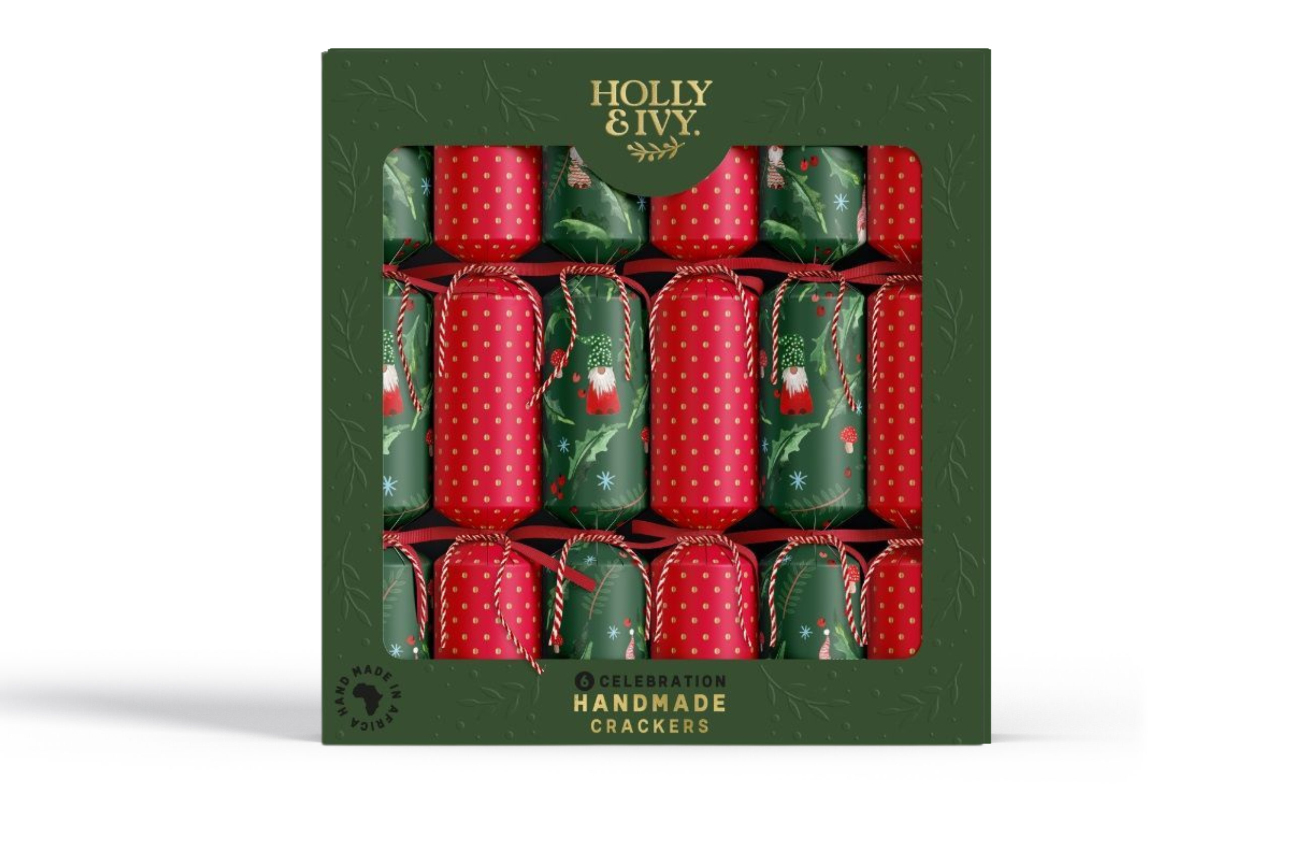 Fabulous Gifts Christmas Crackers Holly & Ivy Celebration Crackers Woodland Gonks  by Weirs of Baggot Street