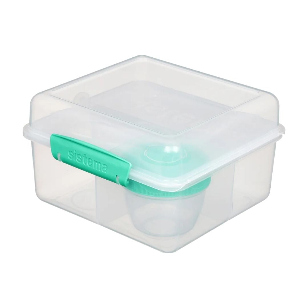 Food Storage | Sistema Clear Lunch Cube Max with Yoghurt Pot by Weirs of Baggot Street