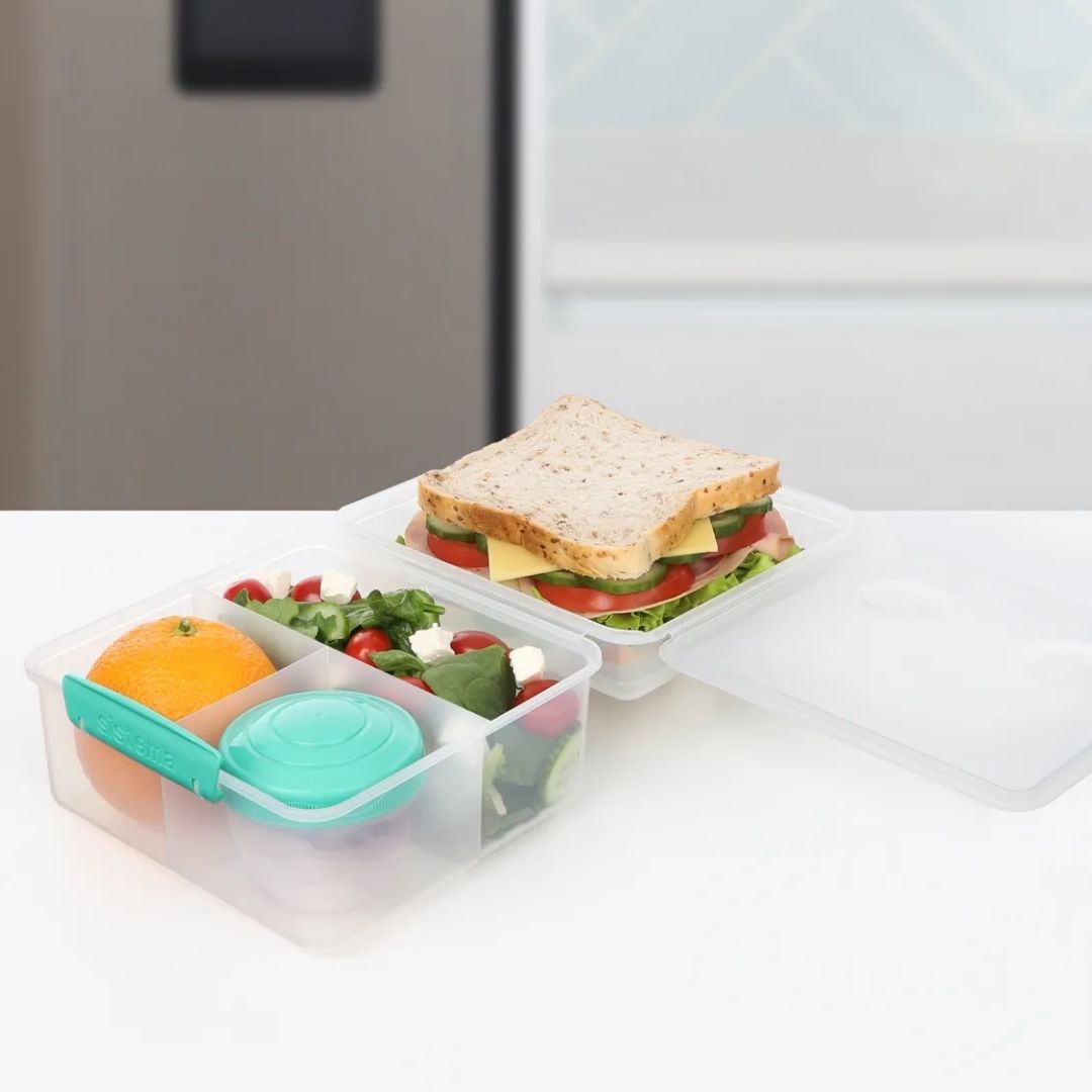 Food Storage | Sistema Clear Lunch Cube Max with Yoghurt Pot by Weirs of Baggot Street