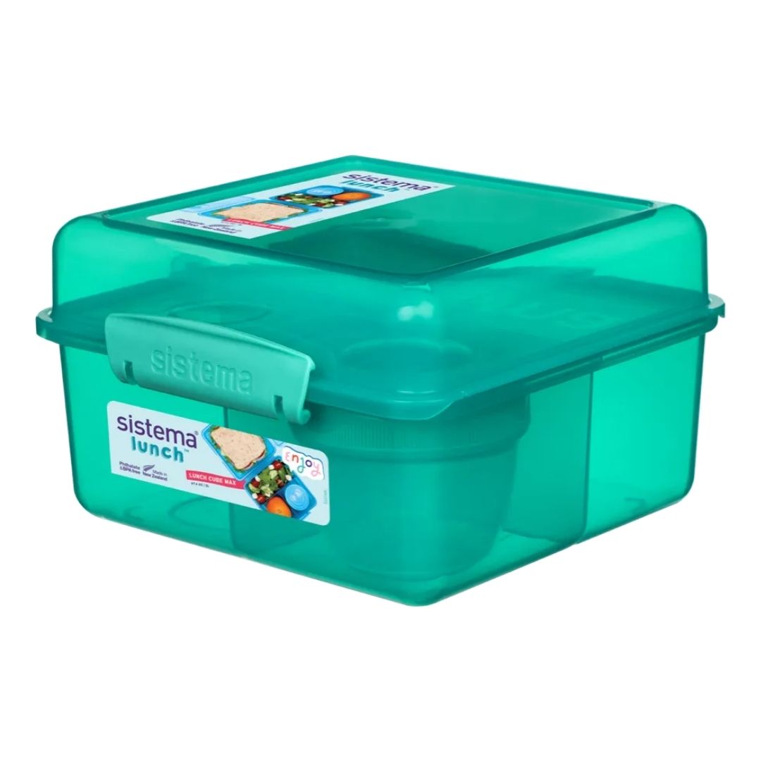 Food Storage | Sistema Coloured Lunch Cube Max with Yoghurt Pot by Weirs of Baggot Street