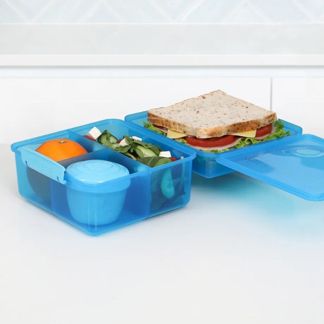 Food Storage | Sistema Coloured Lunch Cube Max with Yoghurt Pot by Weirs of Baggot Street