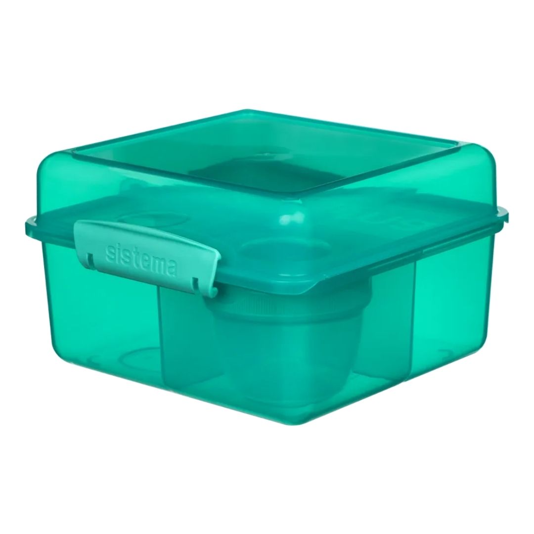 Food Storage | Sistema Coloured Lunch Cube Max with Yoghurt Pot by Weirs of Baggot Street