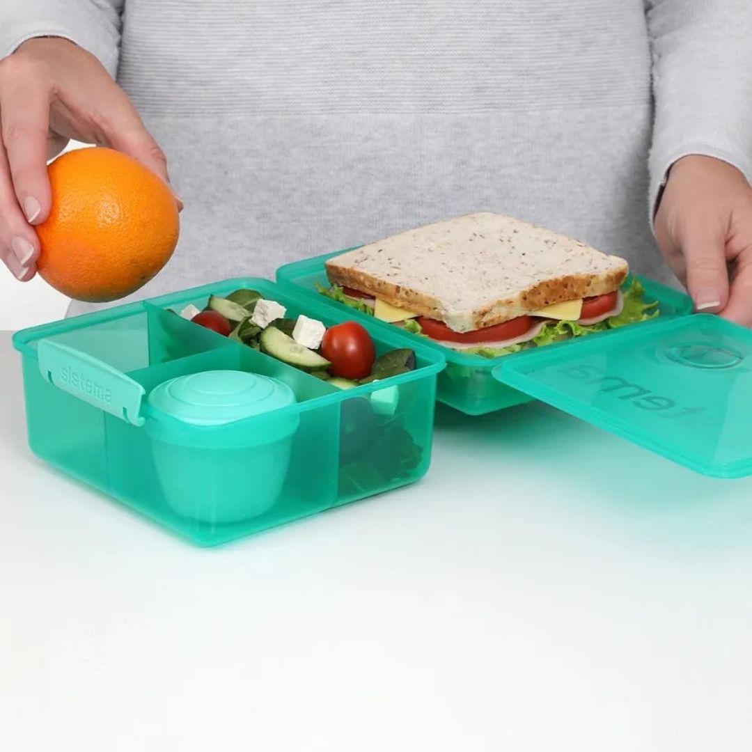 Food Storage | Sistema Coloured Lunch Cube Max with Yoghurt Pot by Weirs of Baggot Street