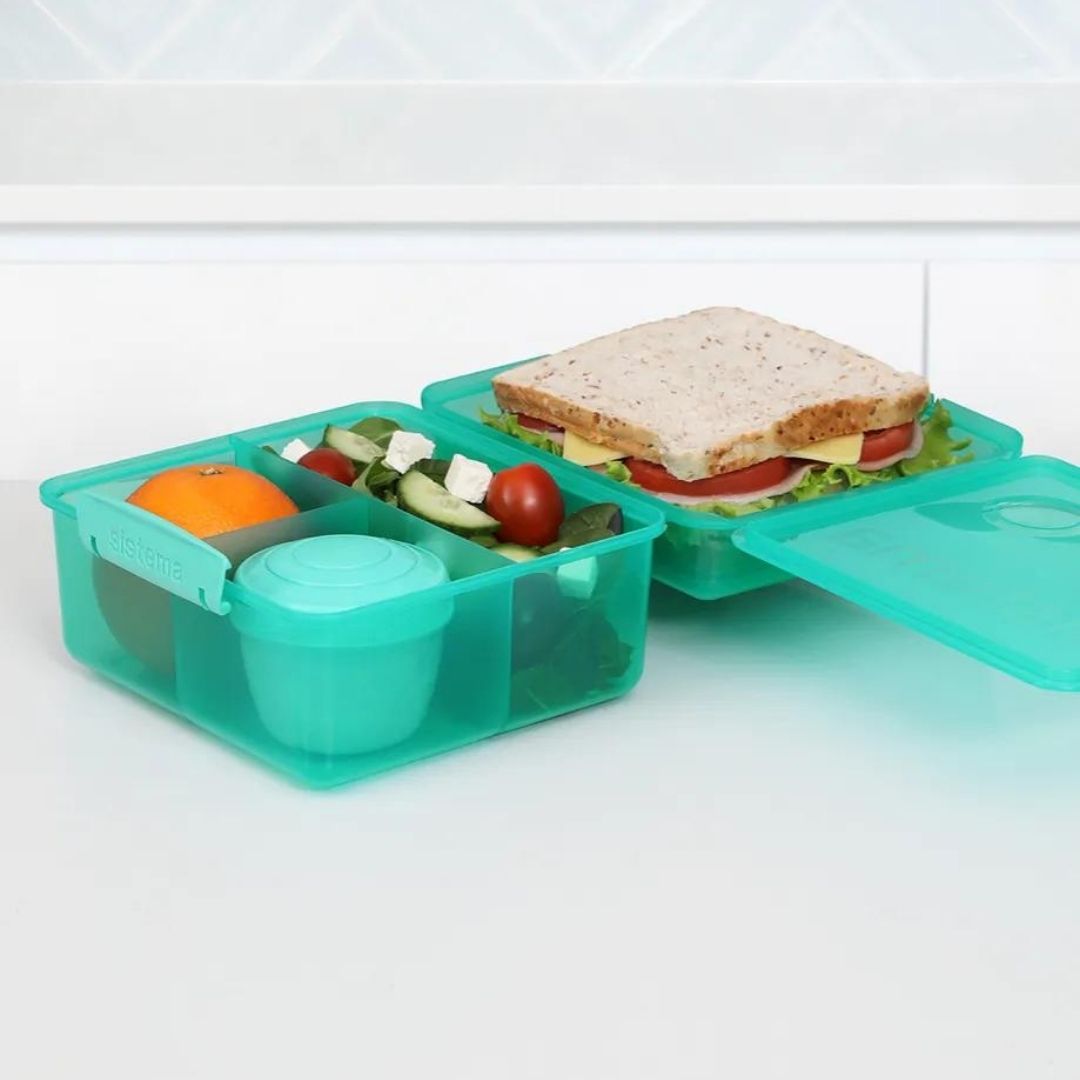 Food Storage | Sistema Coloured Lunch Cube Max with Yoghurt Pot by Weirs of Baggot Street