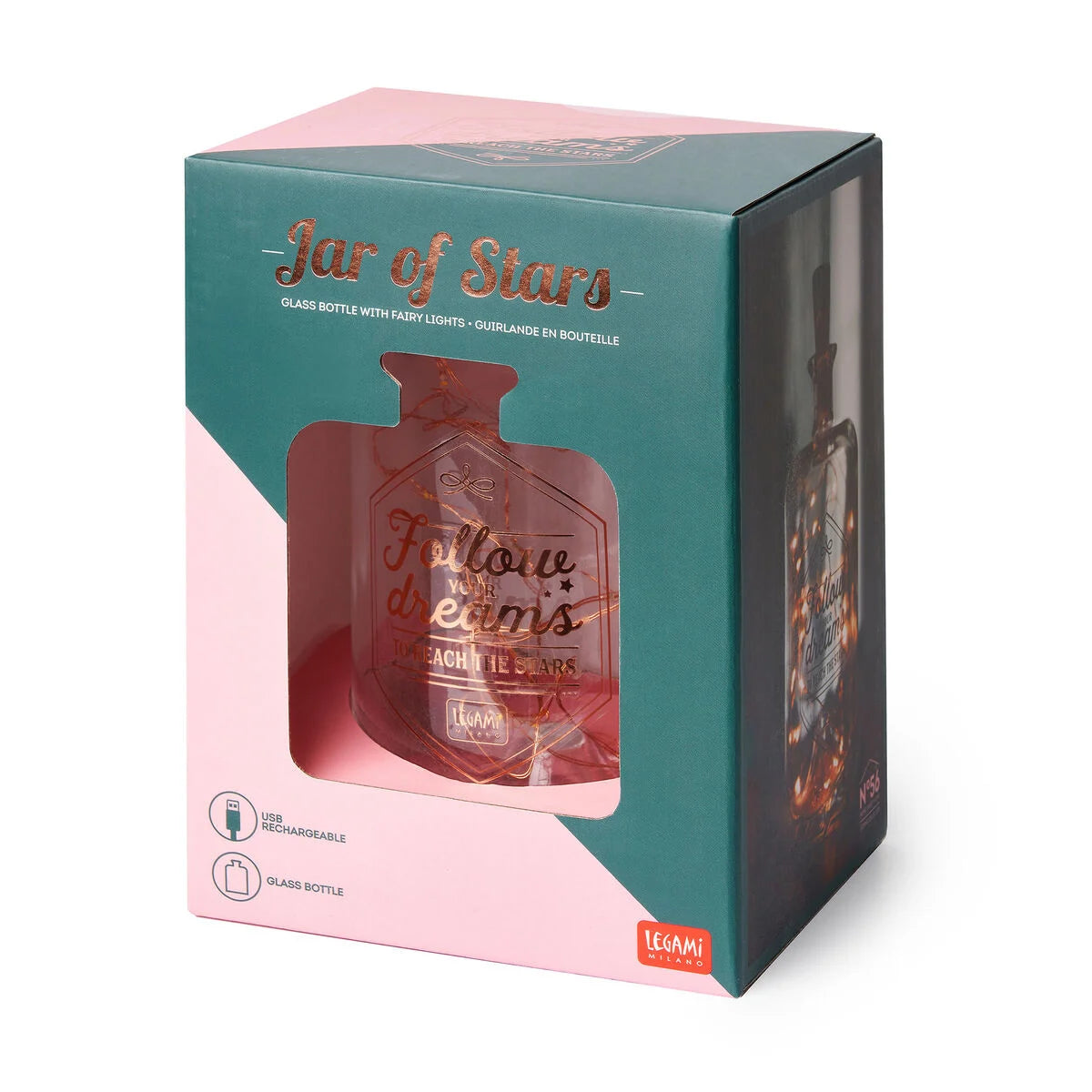 Legami Glass Bottle with Led Lights by Weirs Gifts