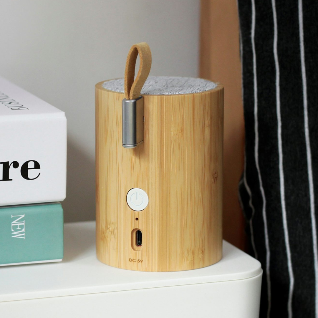 Gingko Design | Drum Light Bluetooth Speaker Bamboo by Weirs of Baggot Street