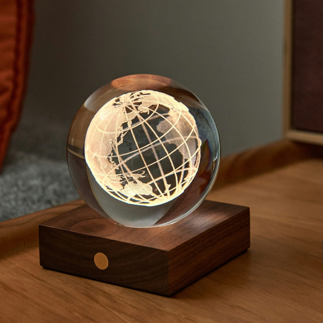 Gingko Design | Amber Crystal Light World Globe by Weirs of Baggot Street