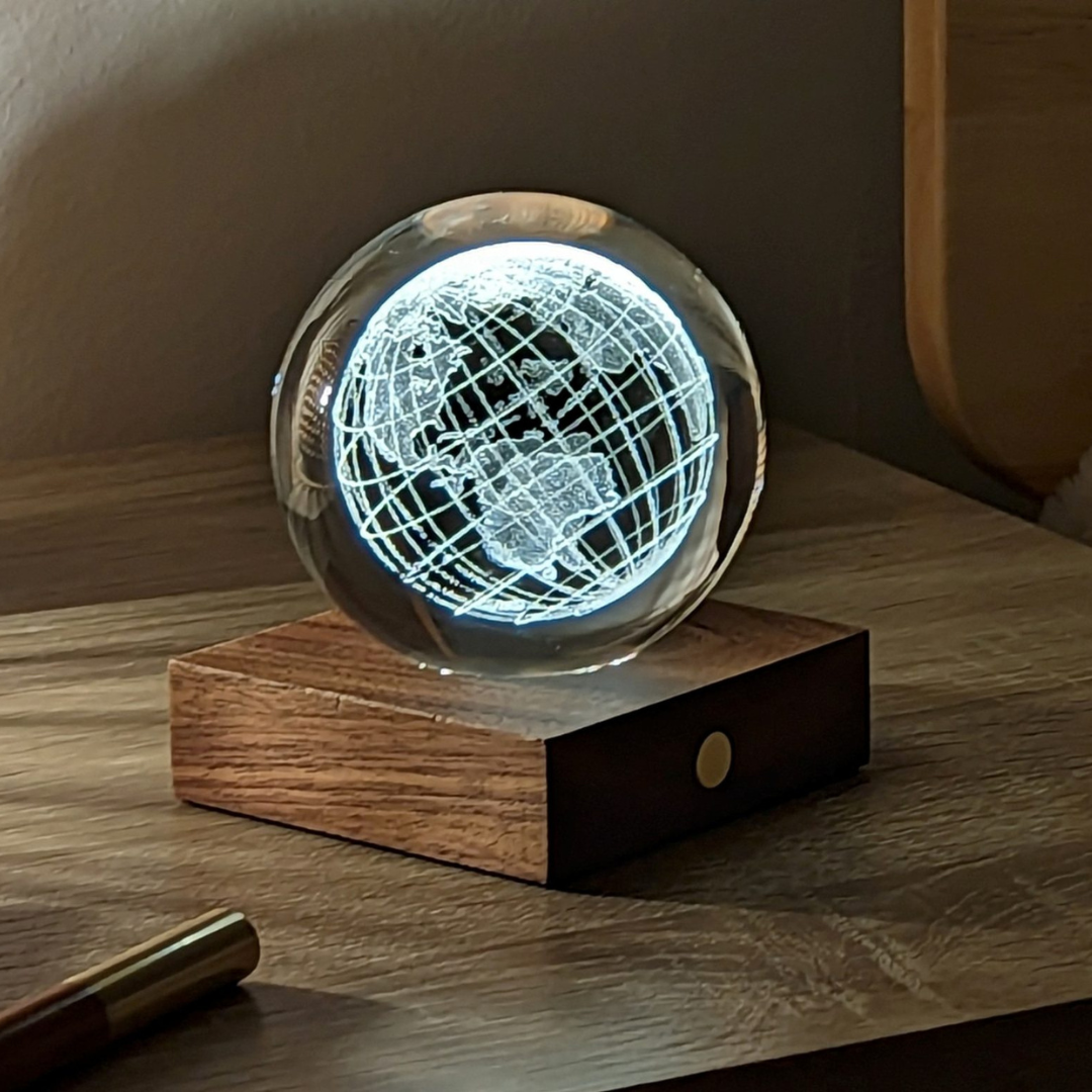 Gingko Design | Amber Crystal Light World Globe by Weirs of Baggot Street