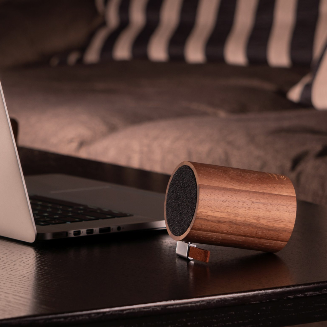 Gingko Design | Drum Light Bluetooth Speaker Walnut by Weirs of Baggot Street