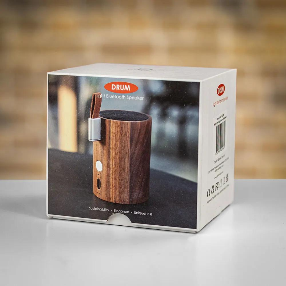 Gingko Design | Drum Light Bluetooth Speaker Walnut by Weirs of Baggot Street