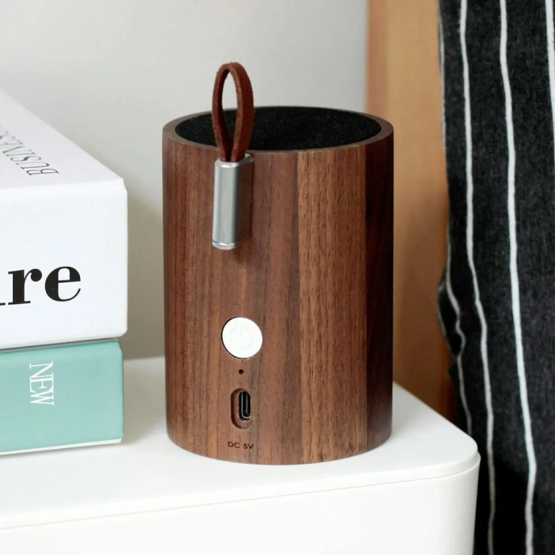 Gingko Design | Drum Light Bluetooth Speaker Walnut by Weirs of Baggot Street