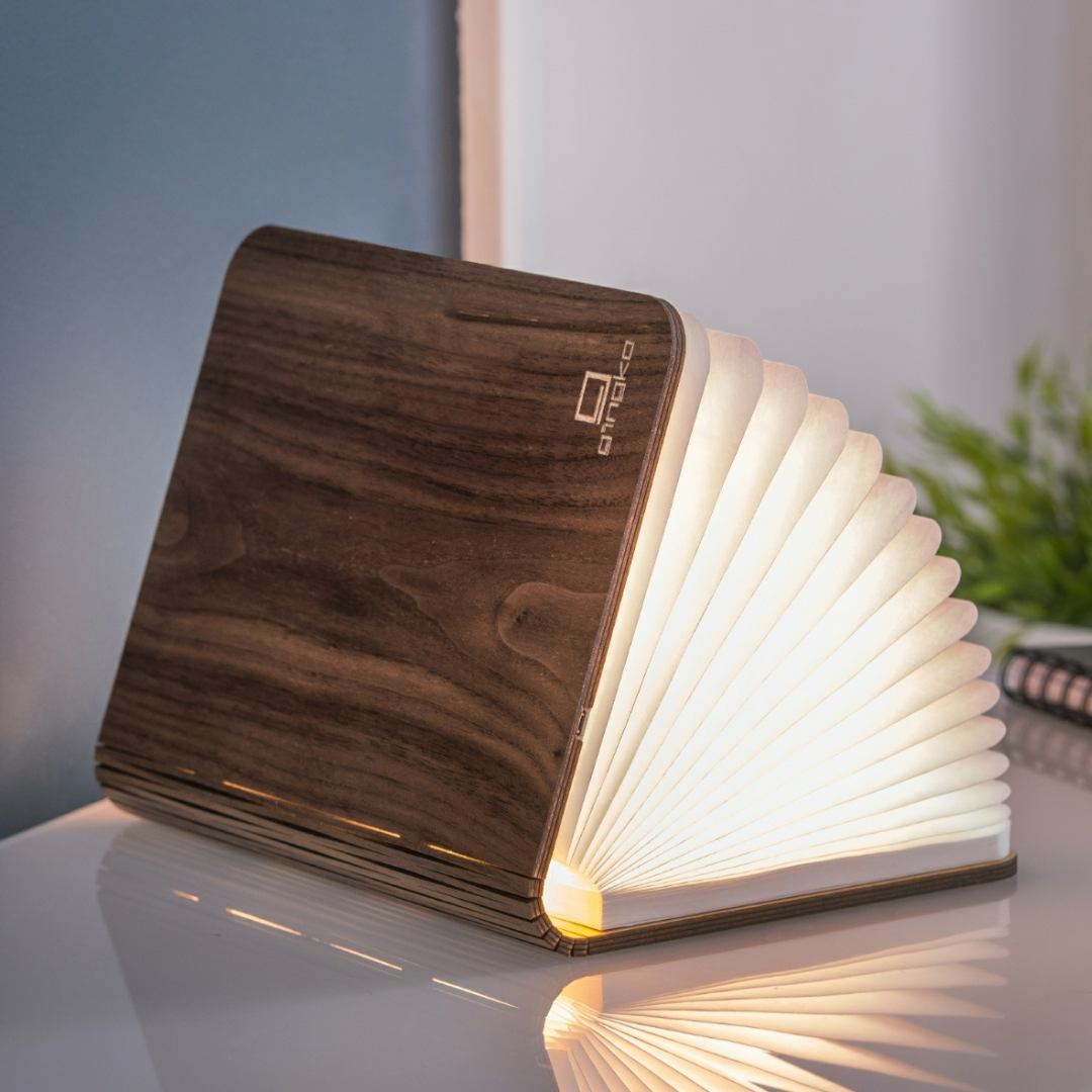 Gingko Design | Large Smart Book Light Walnut Weirs of Baggot Street