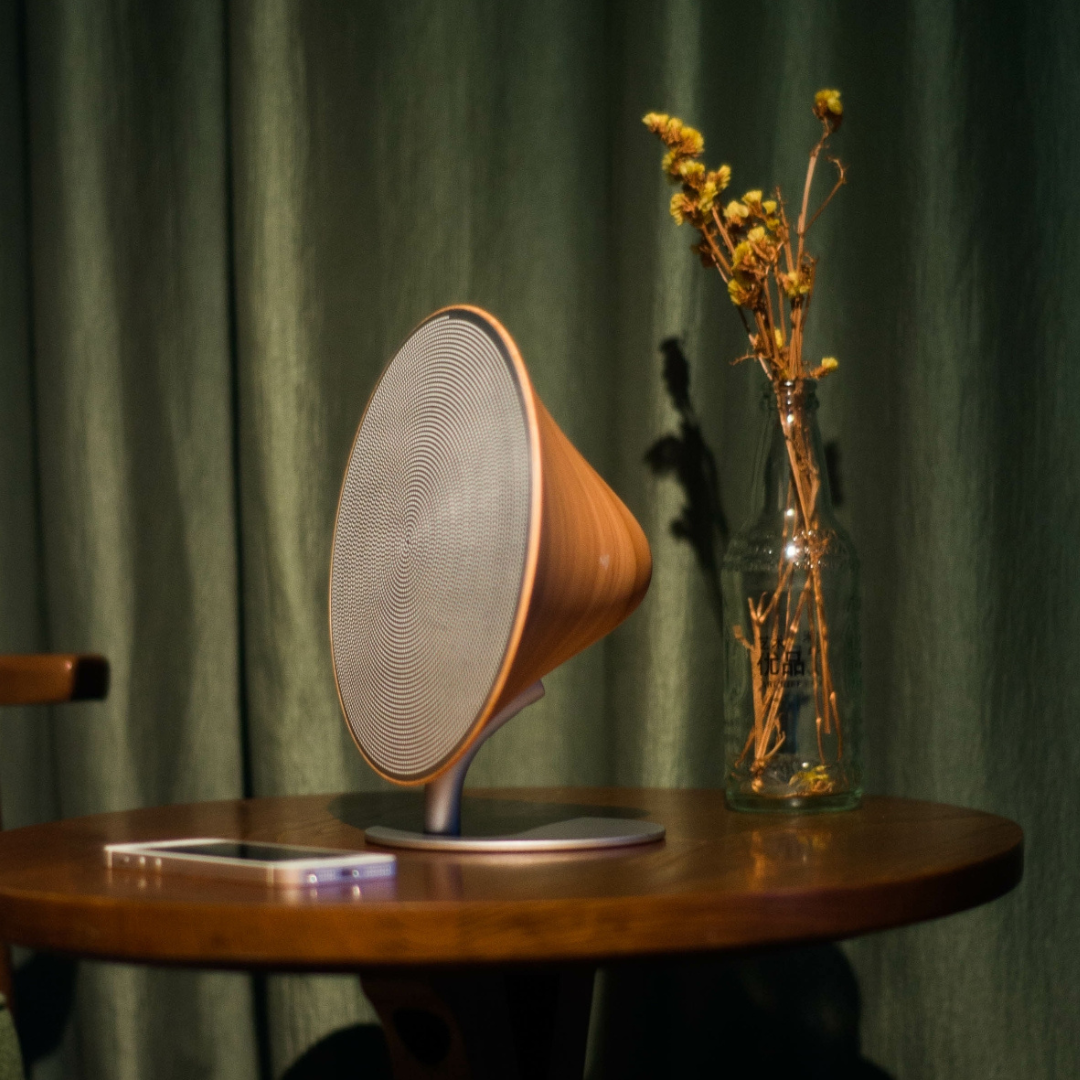 Gingko Design | Mini Halo One Speaker Walnut by Weirs of Baggot Street