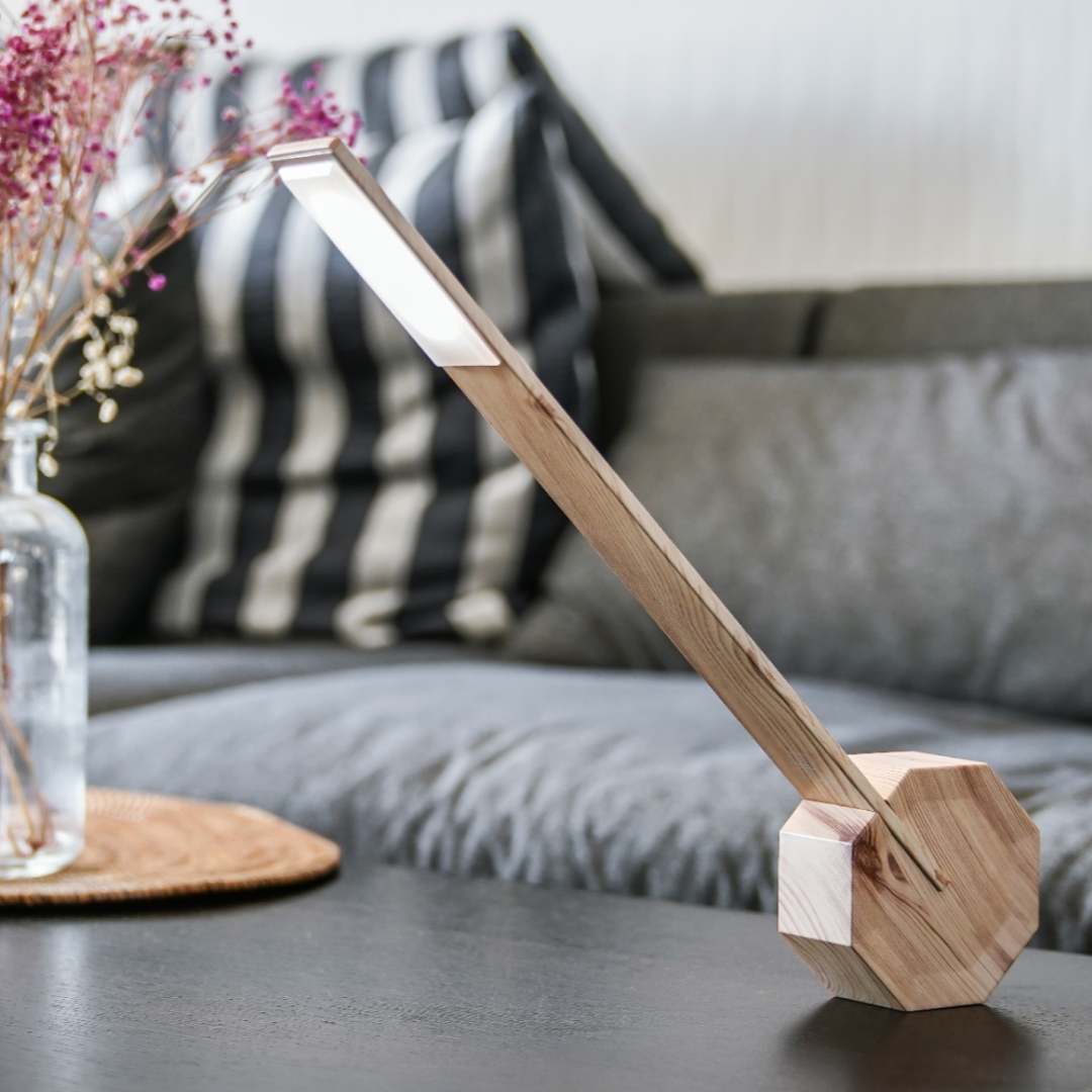 Gingko Design | Octagon One Desk Lamp Maple by Weirs of Baggot Street