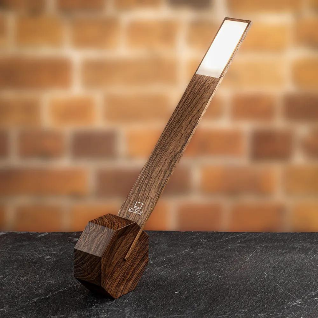 Gingko Design | Octagon One Desk Lamp Walnut by Weirs of Baggot Street