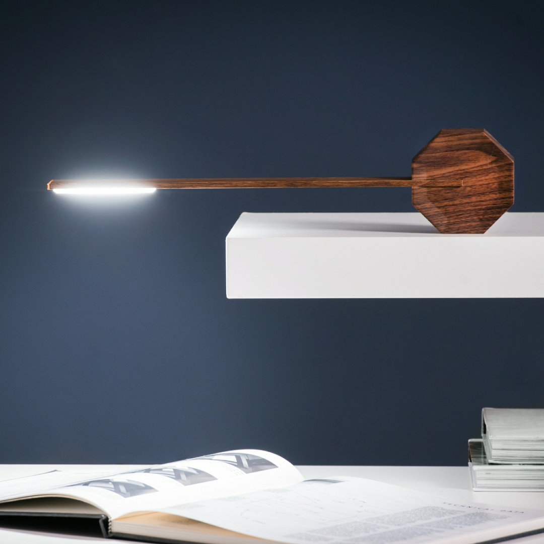 Gingko Design | Octagon One Desk Lamp Walnut by Weirs of Baggot Street