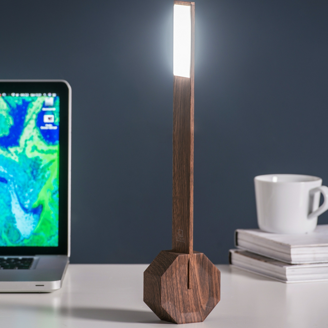 Gingko Design | Octagon One Desk Lamp Walnut by Weirs of Baggot Street