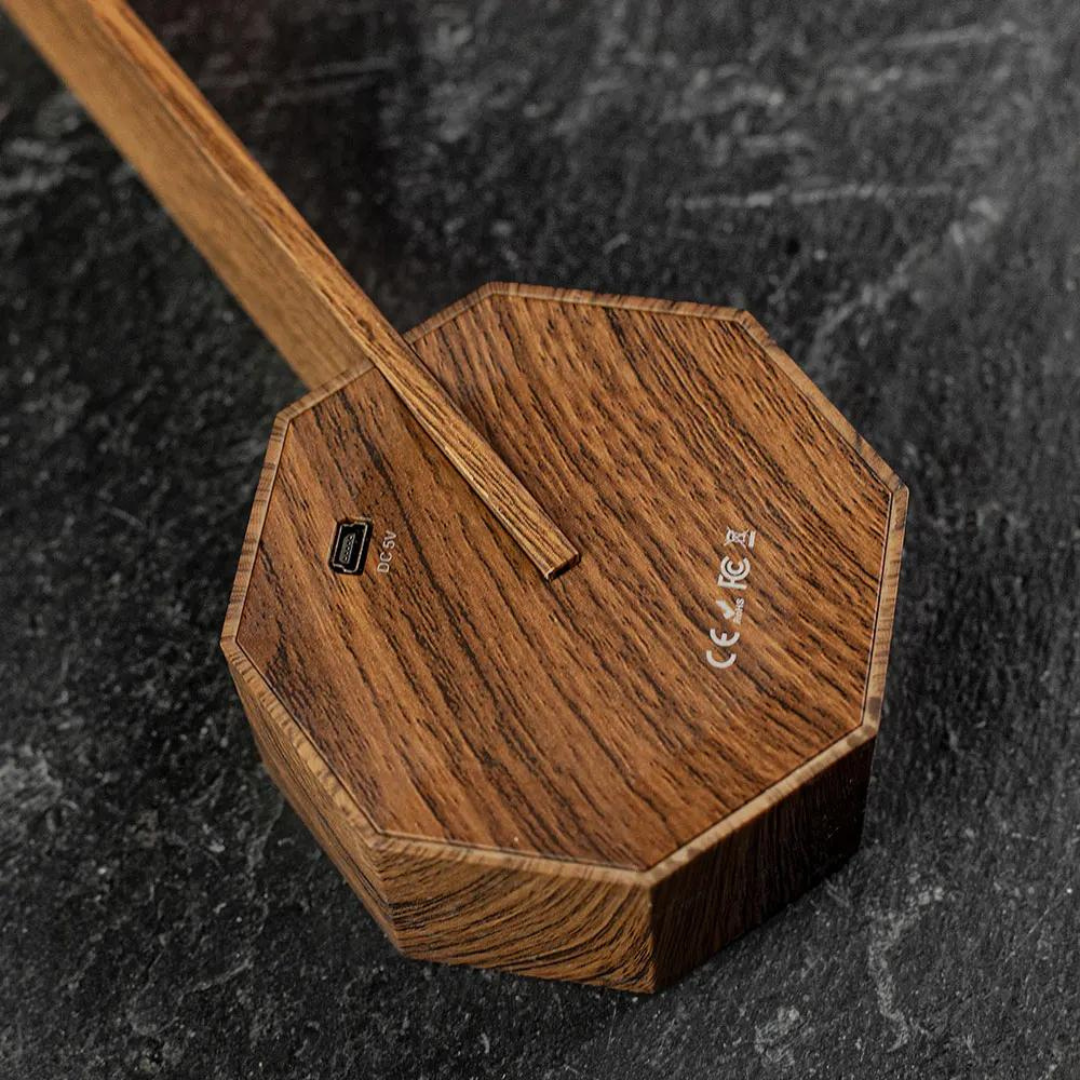 Gingko Design | Octagon One Desk Lamp Walnut by Weirs of Baggot Street