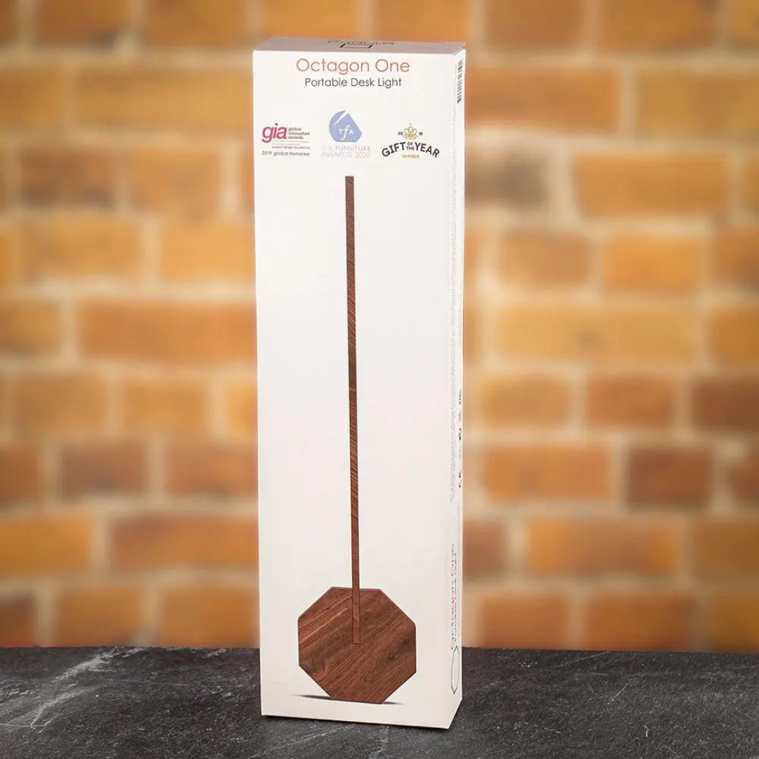 Gingko Design | Octagon One Desk Lamp Walnut by Weirs of Baggot Street