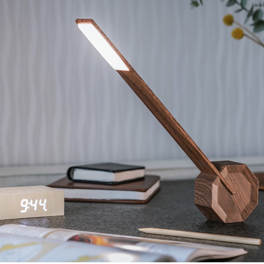 Gingko Design | Octagon One Desk Lamp Walnut by Weirs of Baggot Street