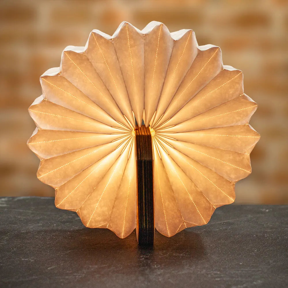 Gingko Design Smart Accordion Lamp Bamboo Wood