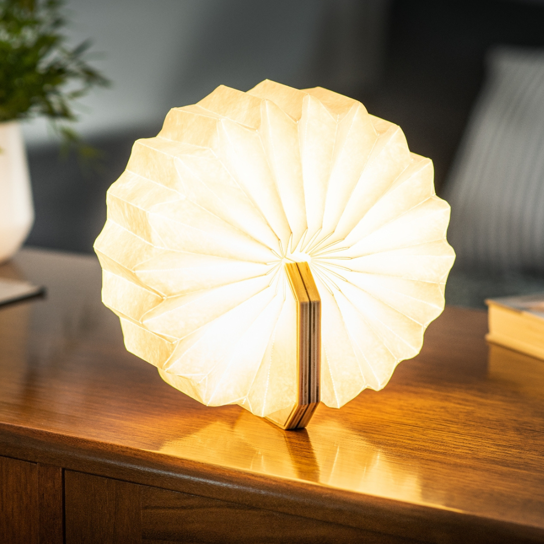 Gingko Design | Smart Accordion Lamp - Bamboo Wood by Weirs of Baggot Street