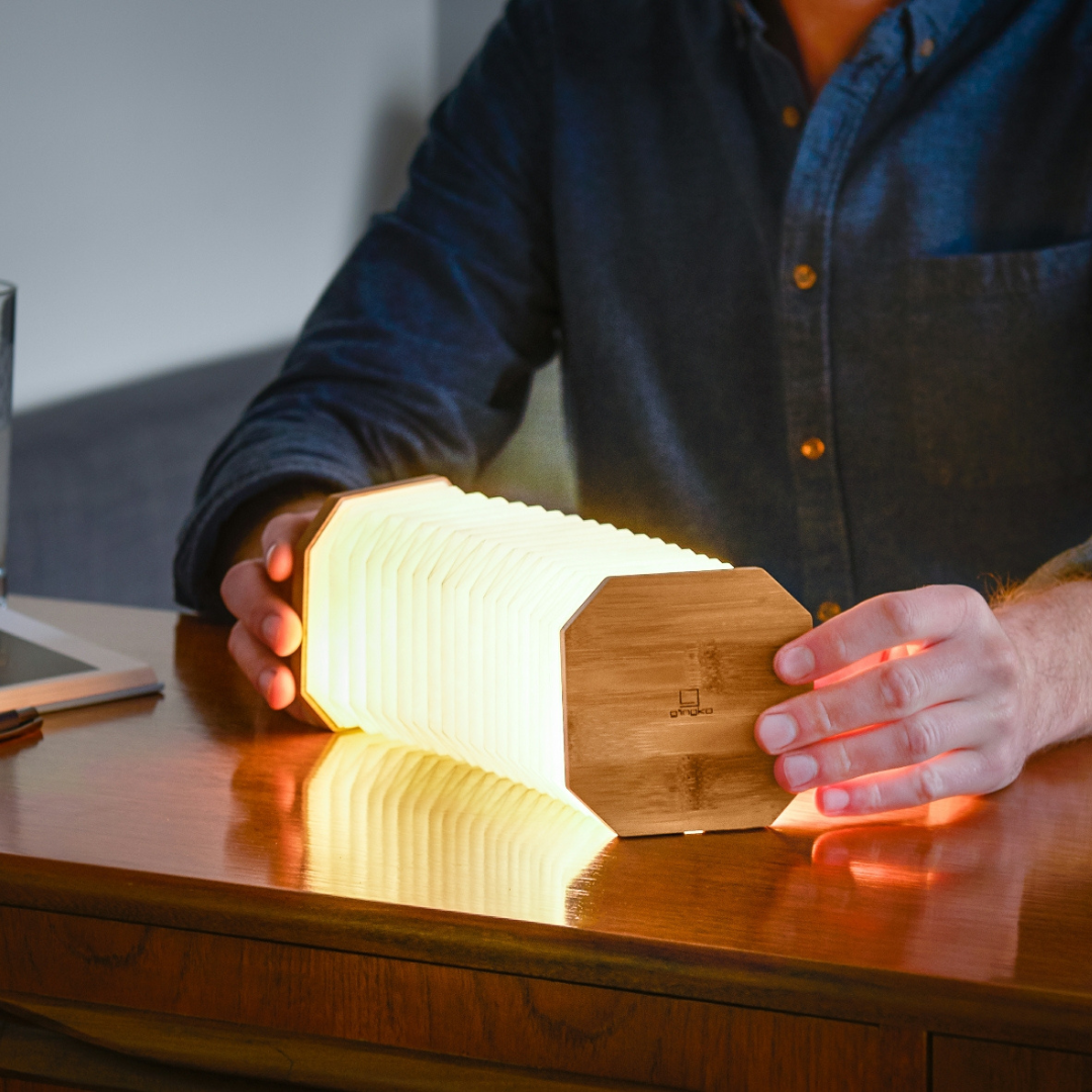 Gingko Design | Smart Accordion Lamp - Bamboo Wood by Weirs of Baggot Street