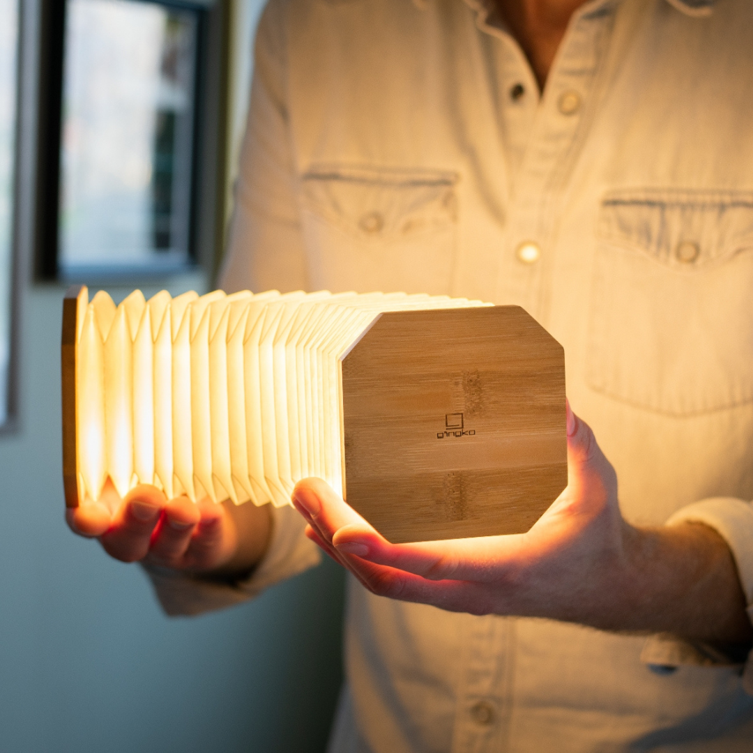 Gingko Design | Smart Accordion Lamp - Bamboo Wood by Weirs of Baggot Street