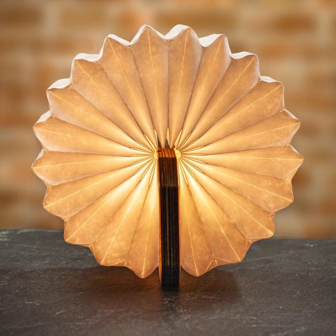 Gingko Design | Smart Accordion Lamp - Walnut Wood by Weirs of Baggot Street