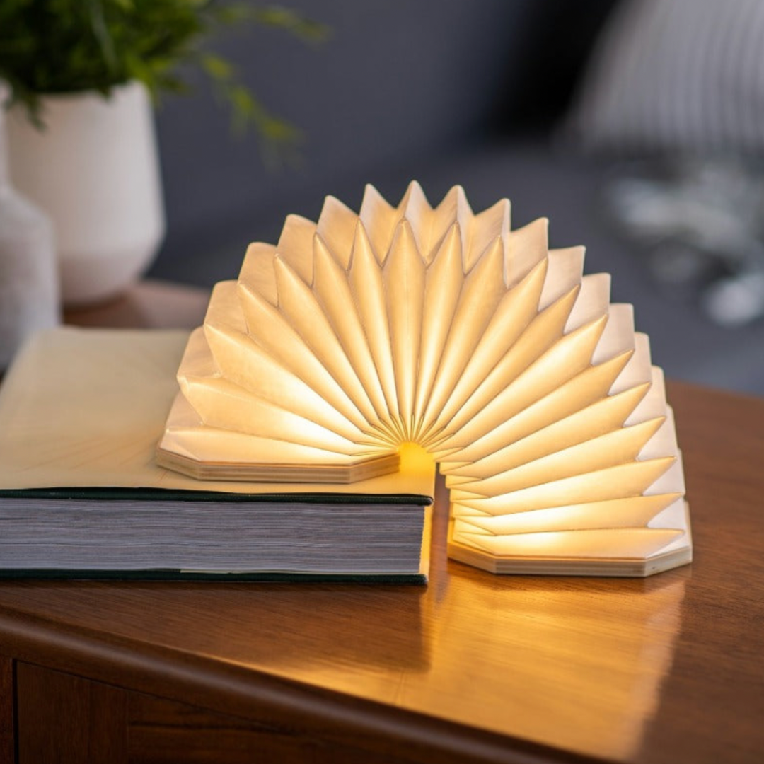 Gingko Design | Smart Accordion Lamp - Walnut Wood by Weirs of Baggot Street