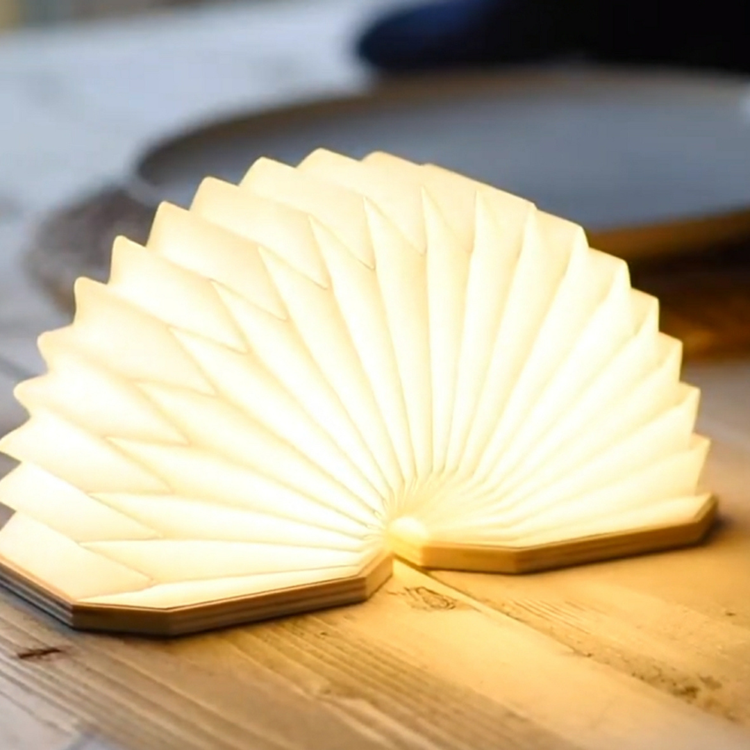 Gingko Design | Smart Accordion Lamp - Walnut Wood by Weirs of Baggot Street