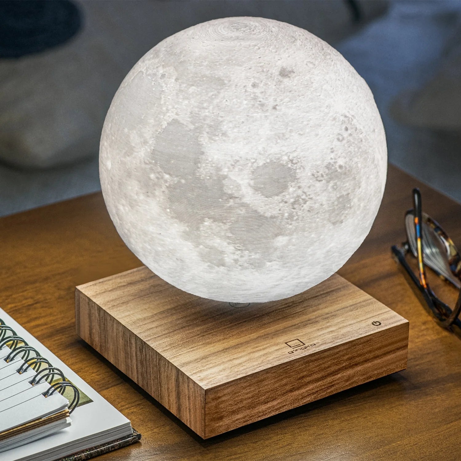 Gingko Design | Smart Moon Lamp Walnut Wood by Weirs of Baggot Street