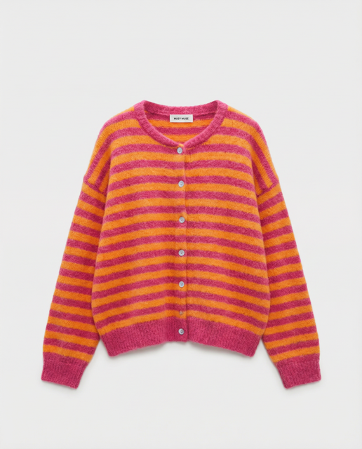 Wool Mix Striped Cardigan