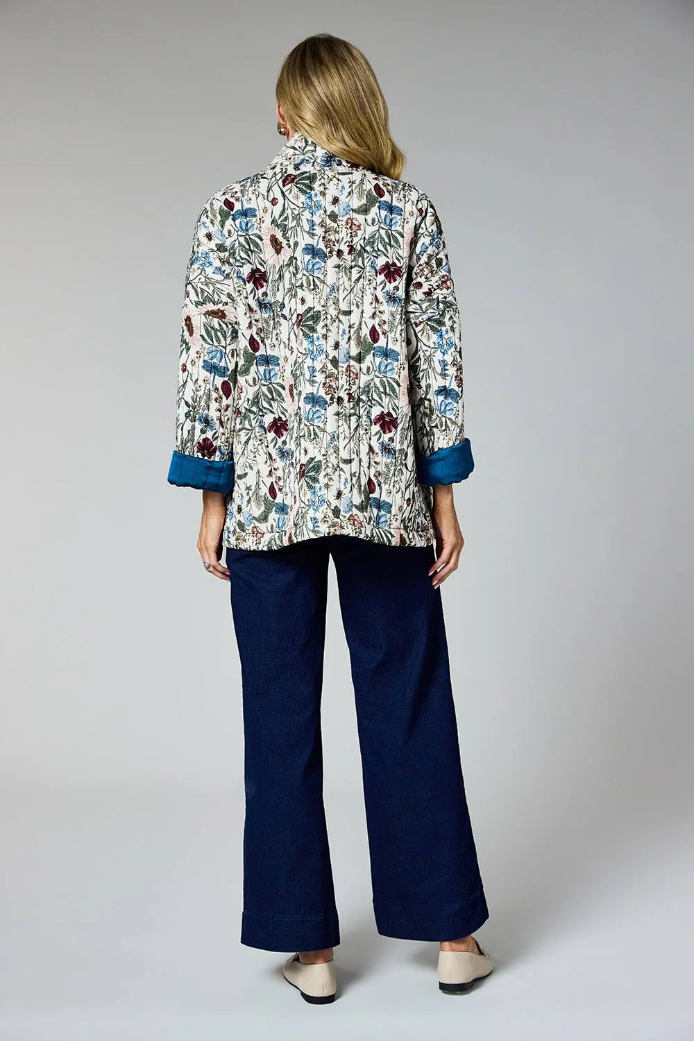 D.E.C.K. Quilted Jacket Blue Floral by Weirs Gifts4