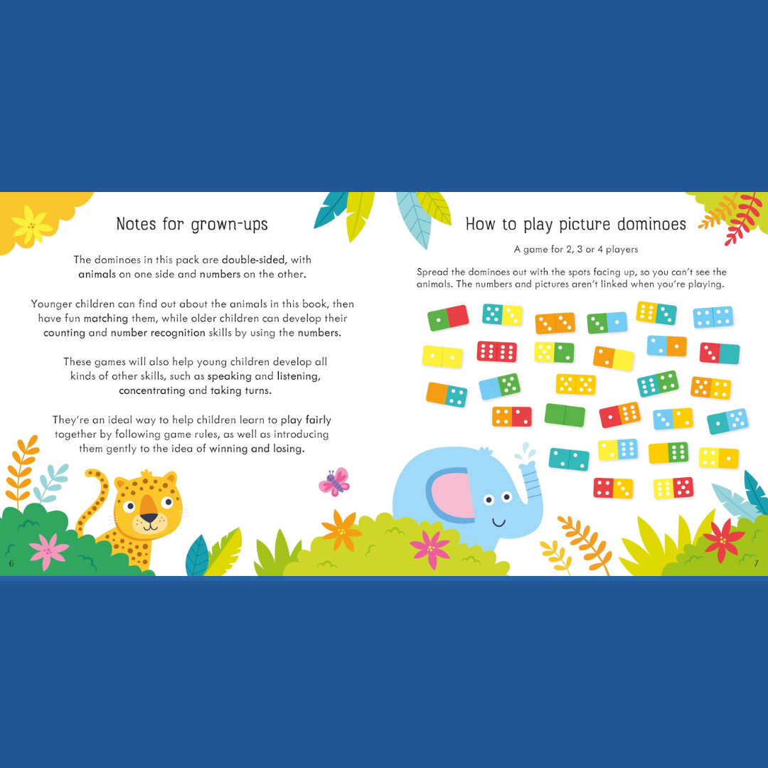 Little Bookworms | Usborne Jungle Dominoes Game by Weirs of Baggot Street