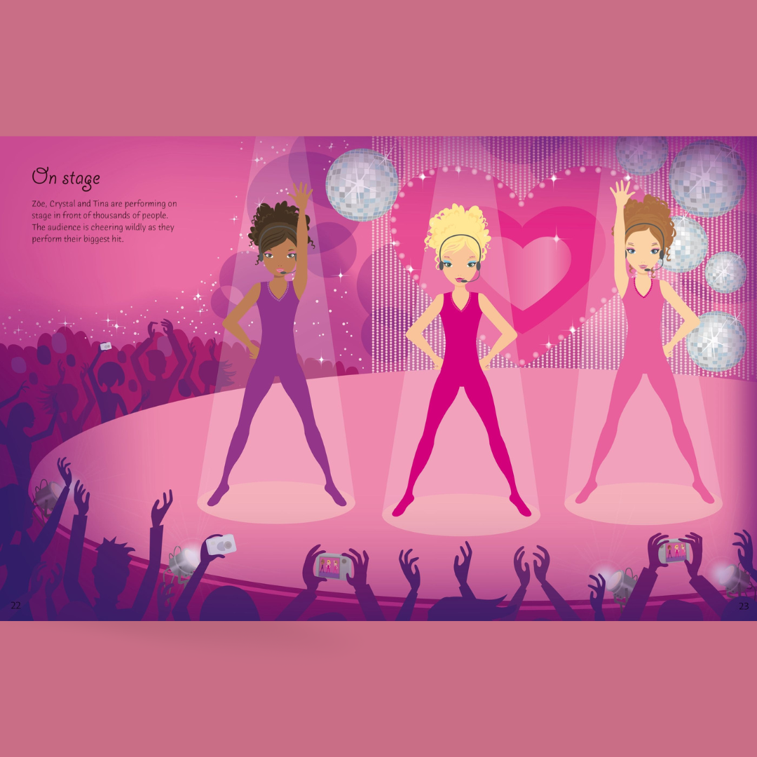 Little Bookworms | Usborne Sticker Dolly Dressing Popstars by Weirs of Baggot Street