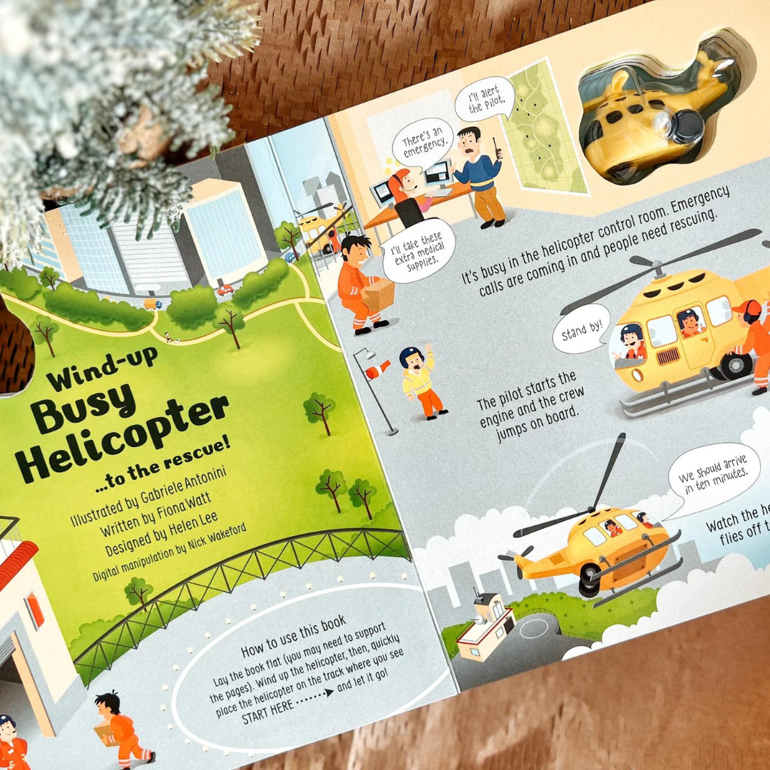 Little Bookworms | Usborne Wind-Up Busy Helicopter...to the Rescue! by Weirs of Baggot Street